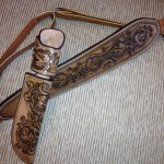 Gun Sling and sheath with Maple  Leaf Carving
